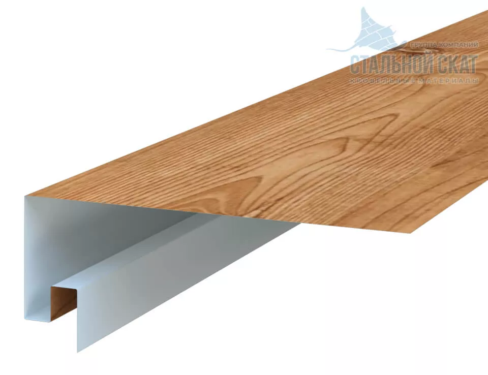 Фото: Планка откоса сложная 3D 245х75х3000 (ECOSTEEL_T-01-Кедр-0.5) в Серпухове