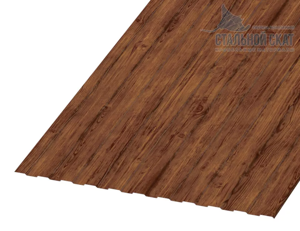 Фото: Профнастил С8 х 1150 - A (ECOSTEEL-01-Мореный дуб-0.5) в Серпухове
