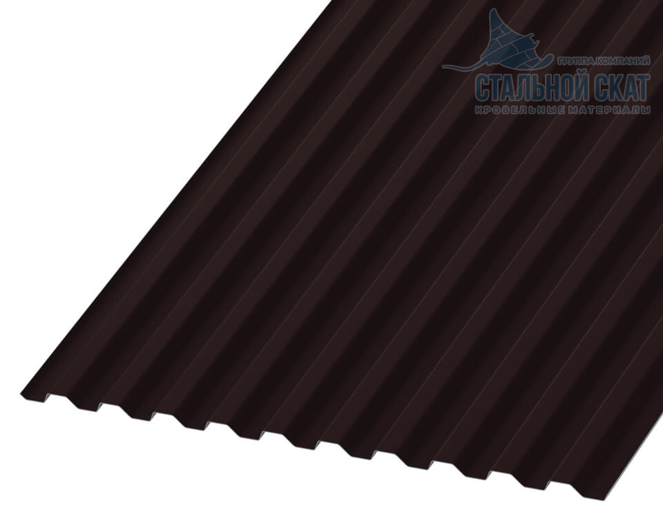Профнастил С21 х 1000 - B (VALORI-20-DarkBrown\Color-0.5)