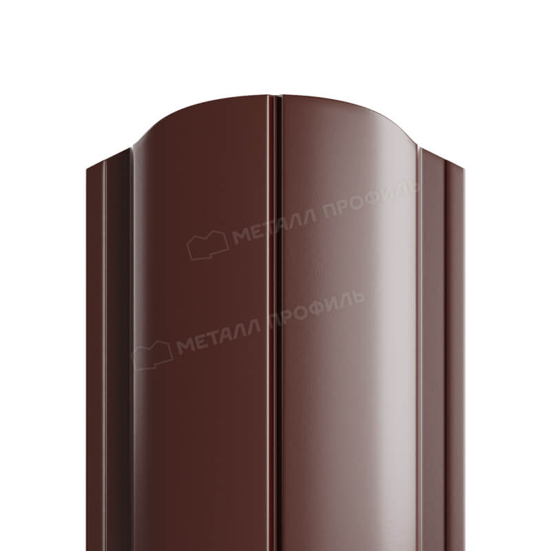 Штакетник металлический МП ELLIPSE-O 19х126 Двусторонний (ПЭД-01-8017\8017-0.45).