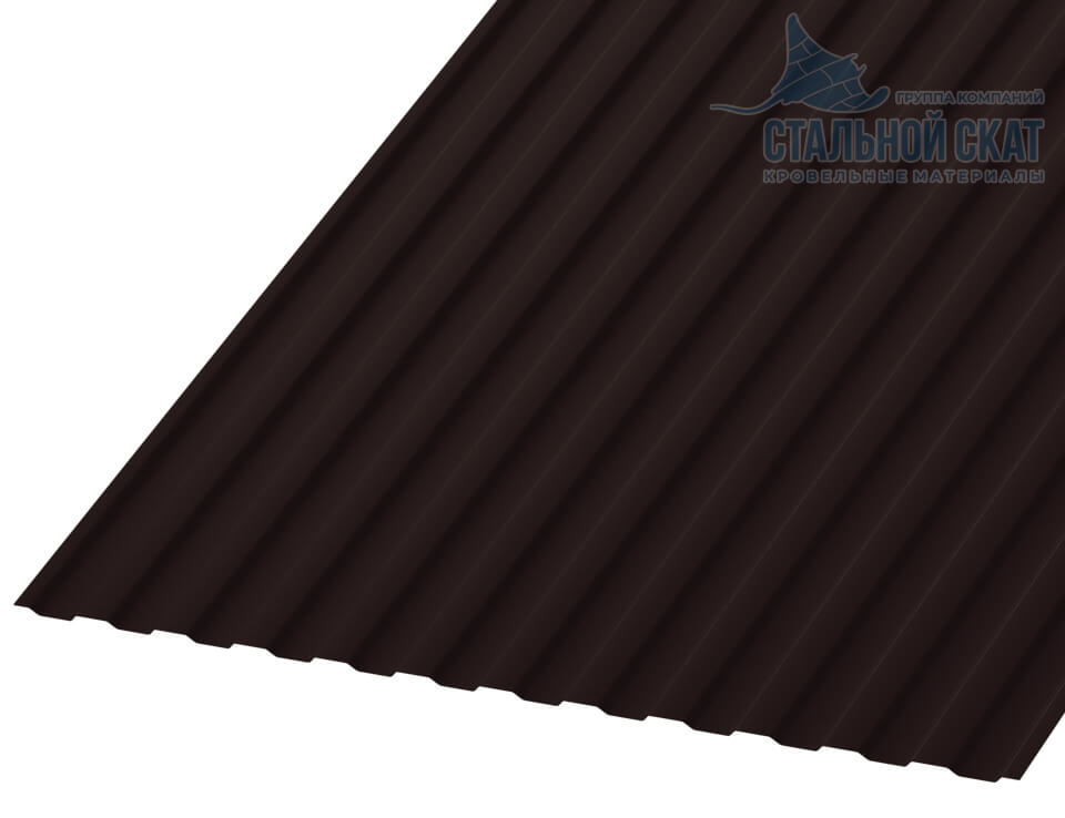 Профнастил МП10 х 1100 - B (VALORI-20-DarkBrown-0.5)