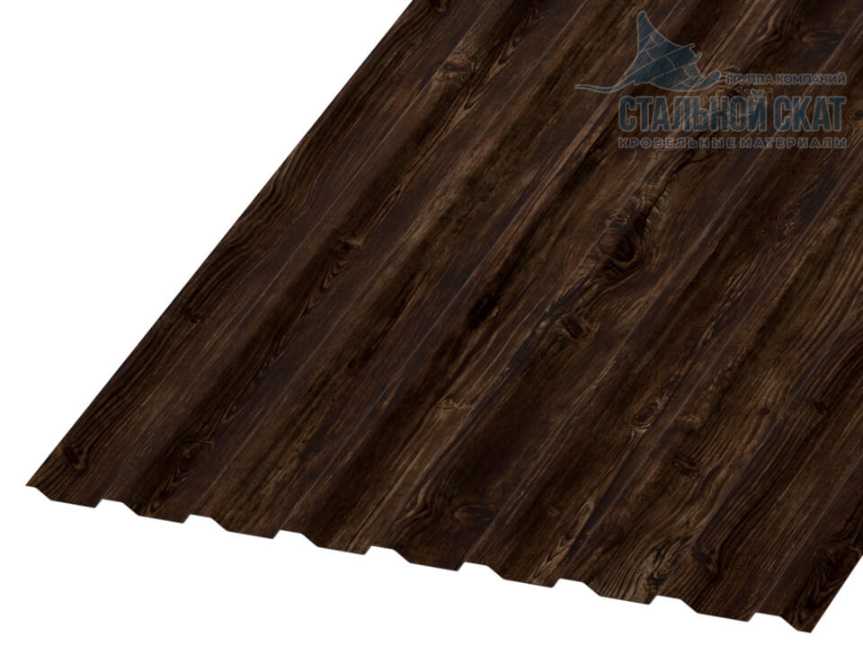 Профнастил МП20 х 1100 - B Двусторонний (ECOSTEEL_MA_Д-12-Античный Дуб-0.45)