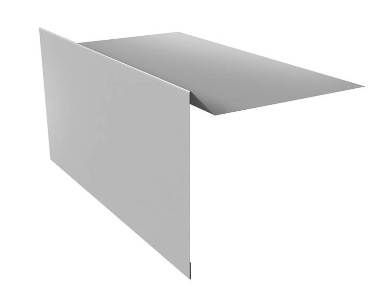 Планка ветровая для мягкой кровли 100х20х70 0,5 Satin с пленкой RAL 9006 бело-алюминиевый (2м)