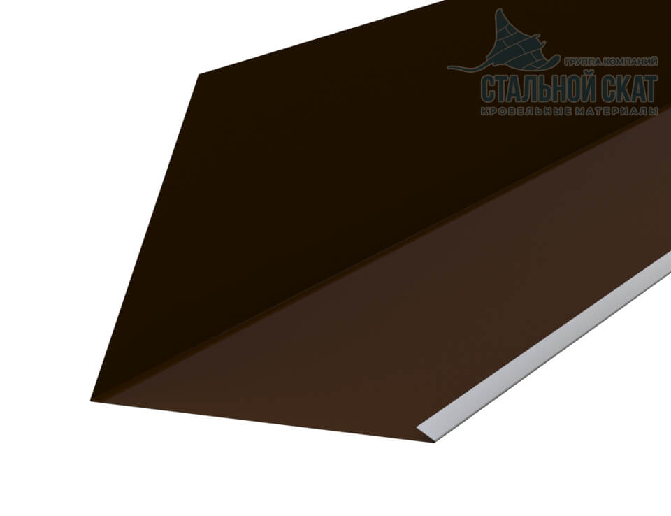 Планка примыкания верхняя к трубе FASTCLICK 250х240х2000 (VALORI-20-Brown-0.5)