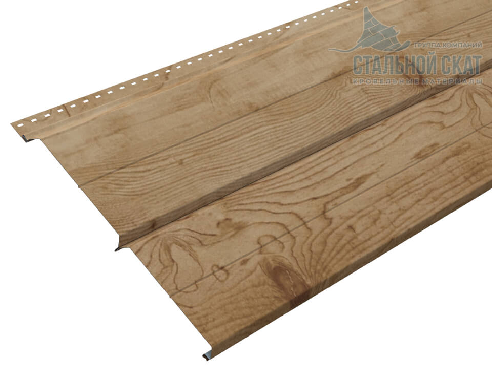 Сайдинг Lбрус-XL-Н-14х335 (ECOSTEEL-01-Сосна-0.5)