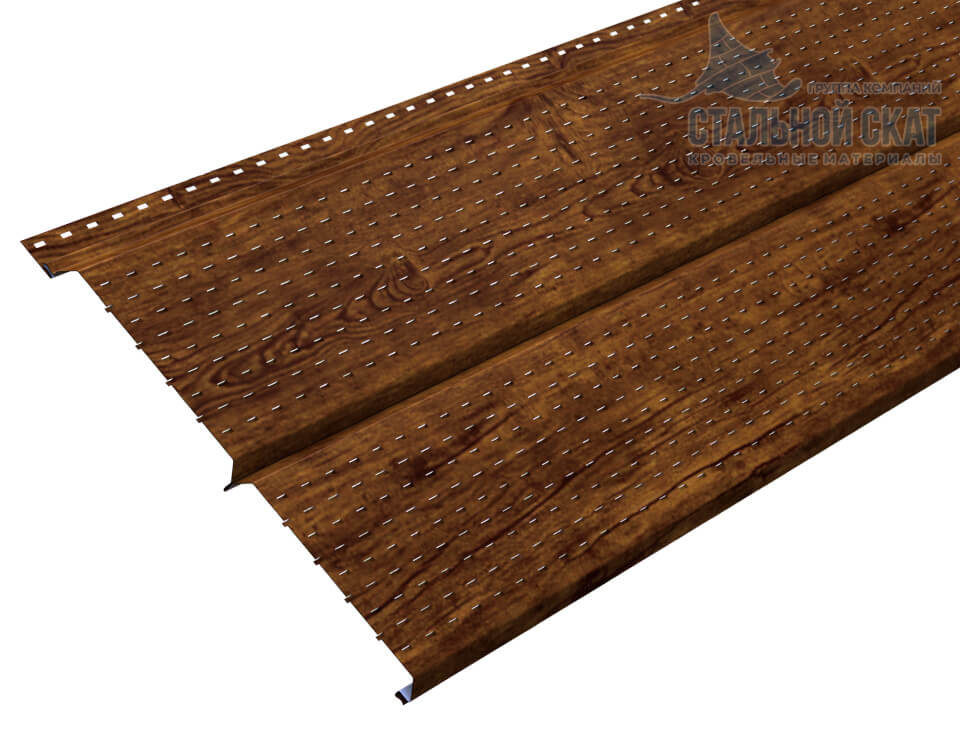Софит перфор. Lбрус-XL-14х335 (ECOSTEEL-01-МореныйДуб-0.5)